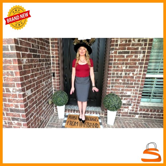 Knee Length Stretchy Bodycon Pencil Skirt Plaid Business Elegant Chic - Picture 7 of 7